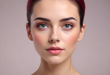 Fototapeta premium Positive woman on clean background