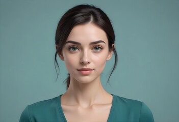 Fototapeta premium Positive woman on clean background