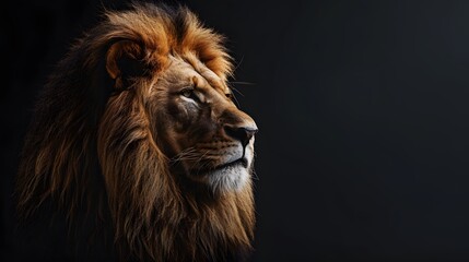 Fototapeta premium artistic lion on black background. 