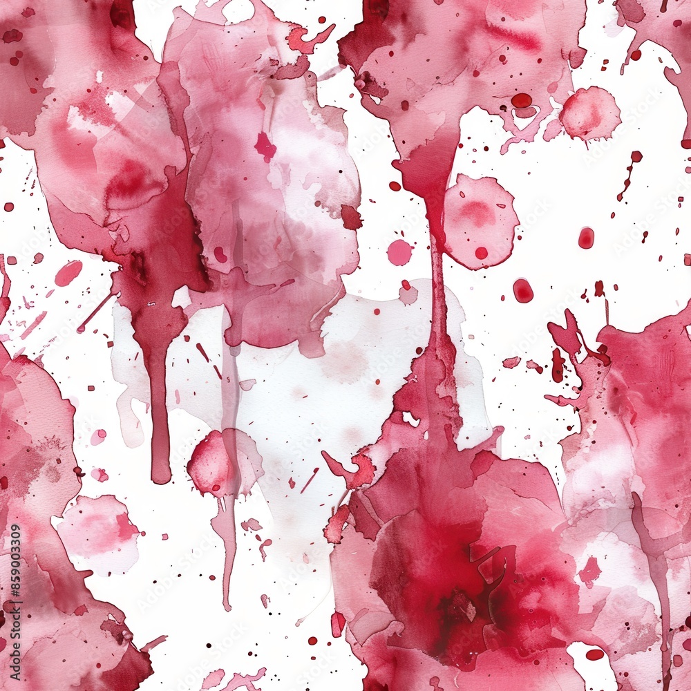 Leinwandbilder this image features a seamless pattern of abstract watercolor splashes in shades of red and pink on 