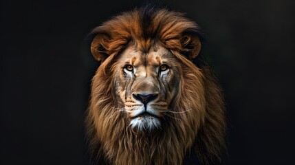 Fototapeta premium artistic lion on black background. 