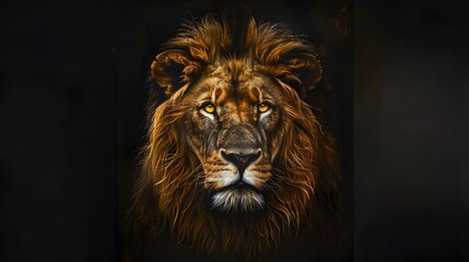 Fototapeta premium artistic lion on black background. 