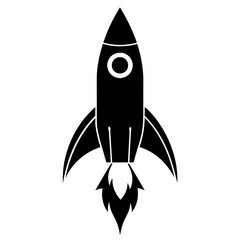 Rocket icon silhouette vector illustration.