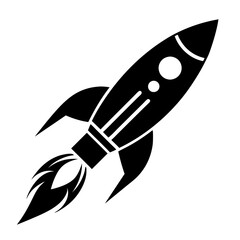 Rocket icon silhouette vector illustration.