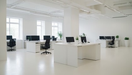 Modern office space with clean lines and minimalist design
