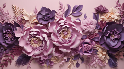 beautiful rose and lavender on purple background