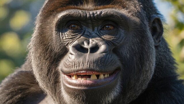 Smiling Gorilla Close-Up