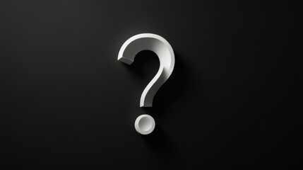 Naklejka premium White Question Mark on Black