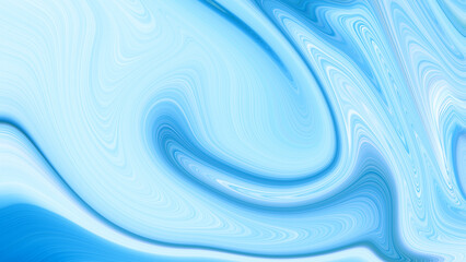 4K Blue and white gradient backdrop with abstract liquid wave pattern. Design with flowing, wavy shapes. Blue crystal, and white clouds.