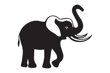 Hand-drawn animal silhouette vector isolated on a white background