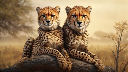 Obraz premium Resting Cheetahs in the Wild