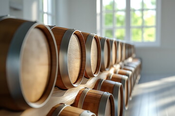 beverage barrels stacking in a room