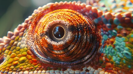 Fototapeta premium close up photo chameleon eye