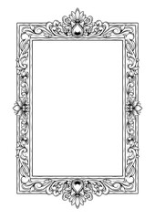 Black and white Vintage style engraved frame hand drawing design