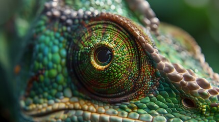 Fototapeta premium close up photo chameleon eye