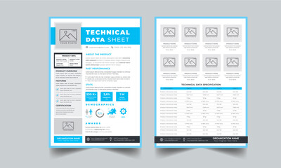 Product Data Sheet, Technical Data Sheet layout 2 Page Concept template design