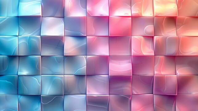 Colorful abstract 3d cubes background, vibrant hues and smooth textures