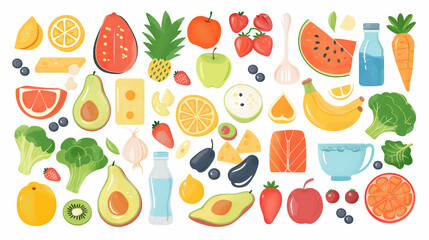 food for  healthy  on isolate background