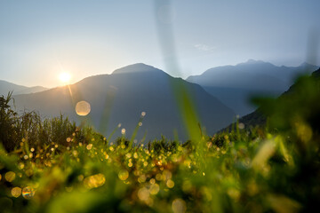 sunrise in the mountains