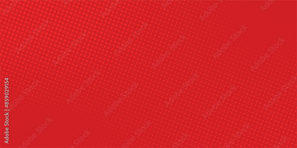 Fototapete abstract dots halftone red color pattern gradient texture with technology digital background. pop ar