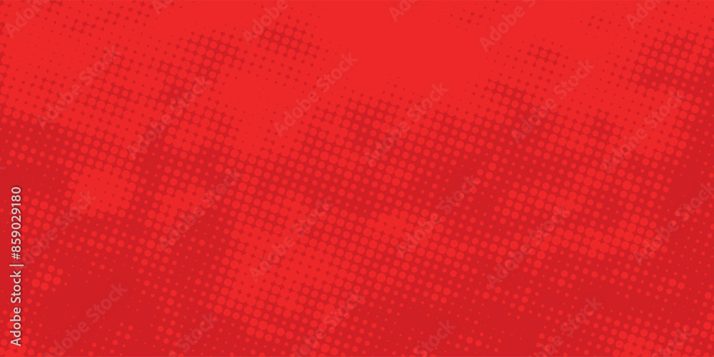 Poster abstract dots halftone red color pattern gradient texture with technology digital background. pop ar
