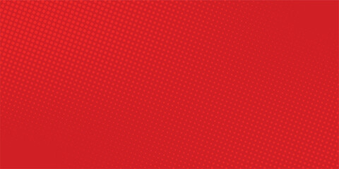 Abstract dots halftone red color pattern gradient texture with technology digital background. Pop art comics style.