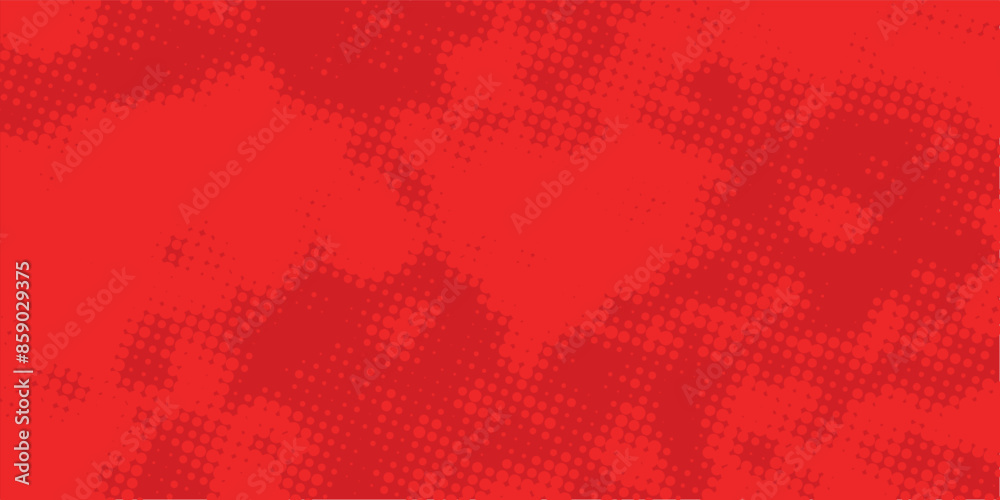 Poster abstract dots halftone red color pattern gradient texture with technology digital background. pop ar