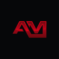 Initial AM Modern Business Creative Design Logo