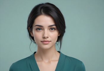 Beautiful elegant woman front view photo