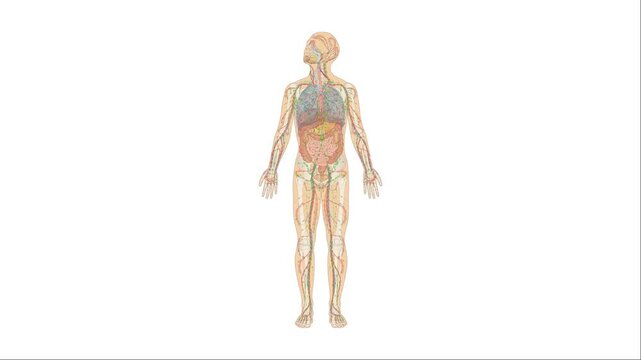 Animation Verdauungssystem / Verdauungsorgane - Rachen Speicheldr&uuml;sen Speiser&ouml;hre Magen Zw&ouml;lffingerdarm D&uuml;nndarm Dickdarm Anus des Menschen