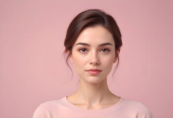 Beautiful elegant woman front view photo