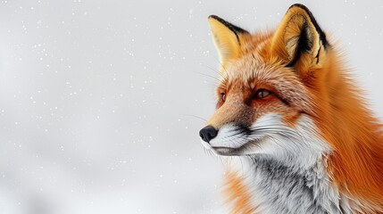 Fototapeta premium Red fox in snowy landscape