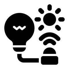 light sensor, light detection, light detector, light, sun, bulb, detection, detector, sensor solid glyph icon