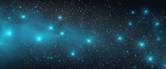 Fototapeta premium Fire embers particles over Cyan background. Fire sparks background. Abstract dark glitter fire particles lights