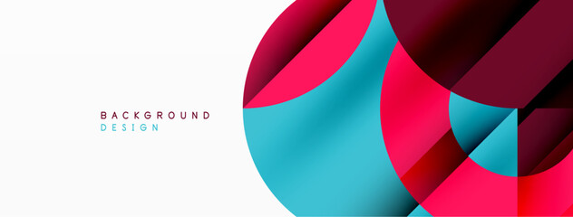 Obraz premium Circle and line geometric background. Round shapes with diagonal lines composition for wallpaper, banner, background or landing