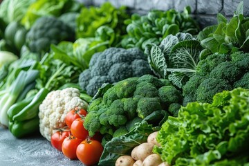 fresh green vegetables on the kitchen professional advertising food photography