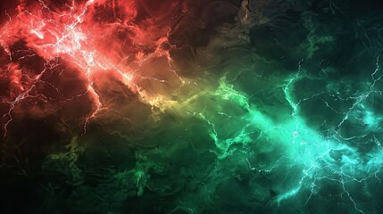 green and red battle lightning background 