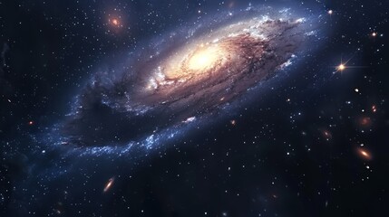 Spiral Galaxy in a Starry Night