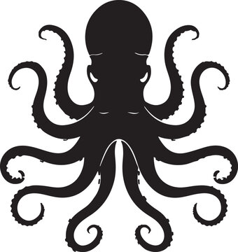 Printthe octopas silhouette vectors illustration