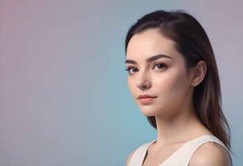 Naklejka premium Beautiful elegant woman front view photo