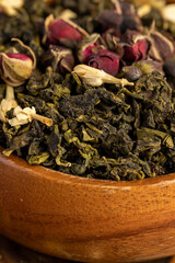 natural Dried green tea with jasmine and rose