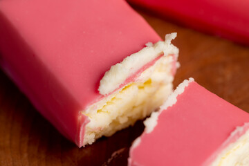 sweet soft cottage cheese in raspberry glaze