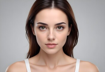 Beautiful elegant woman front view photo