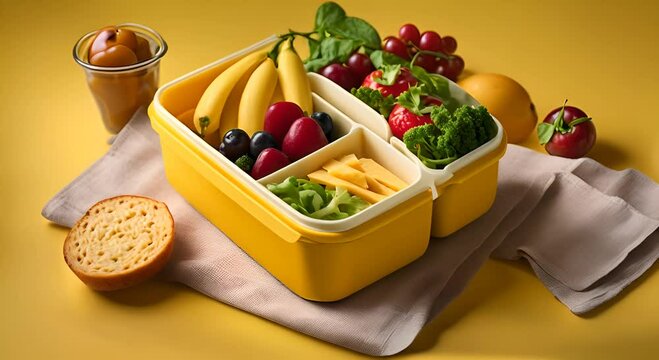 Healthy tupperware with salad.