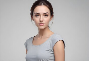 Fototapeta premium Beautiful elegant woman front view photo