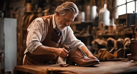 Shoemaker man in a shoe store.