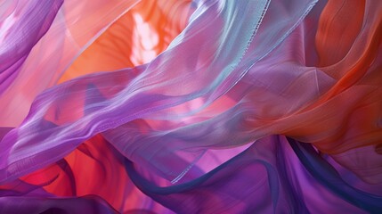 Obraz premium An immersive experience of fabric with layers upon layers suspended in a symphony of movement and color.