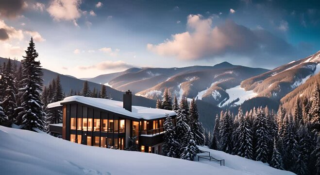 Houses in a ski resort.