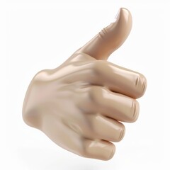 Thumbs up hand gesture isolated on white background.
