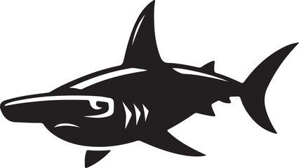 Hammer Head Shark logo vector illustration silhouette
